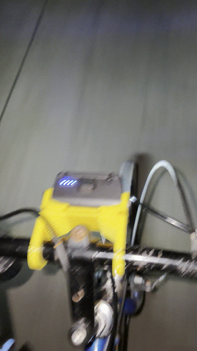 Bicycle LED mount operating during night riding