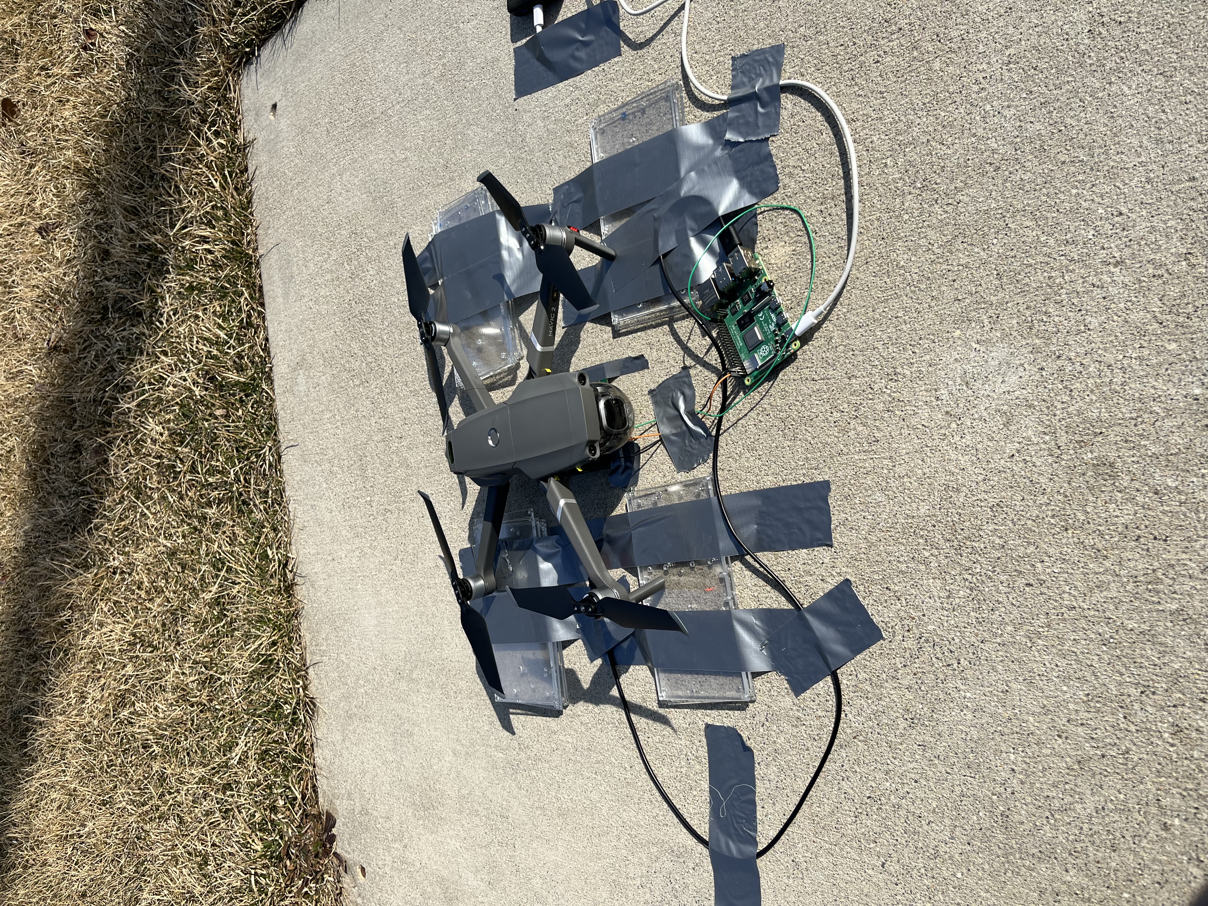 Quad magnetometer drone interference test setup
