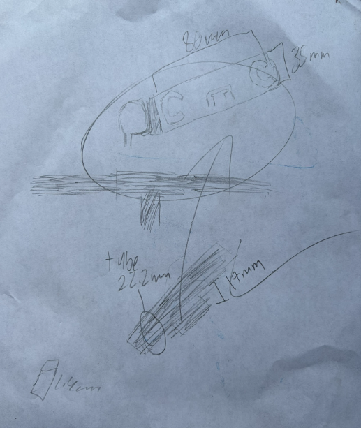 Initial hand sketch of bicycle light mounting concept