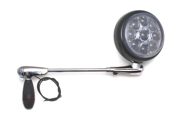 Unity vehicle spotlight assembly showing handle, shaft, and spotlight head