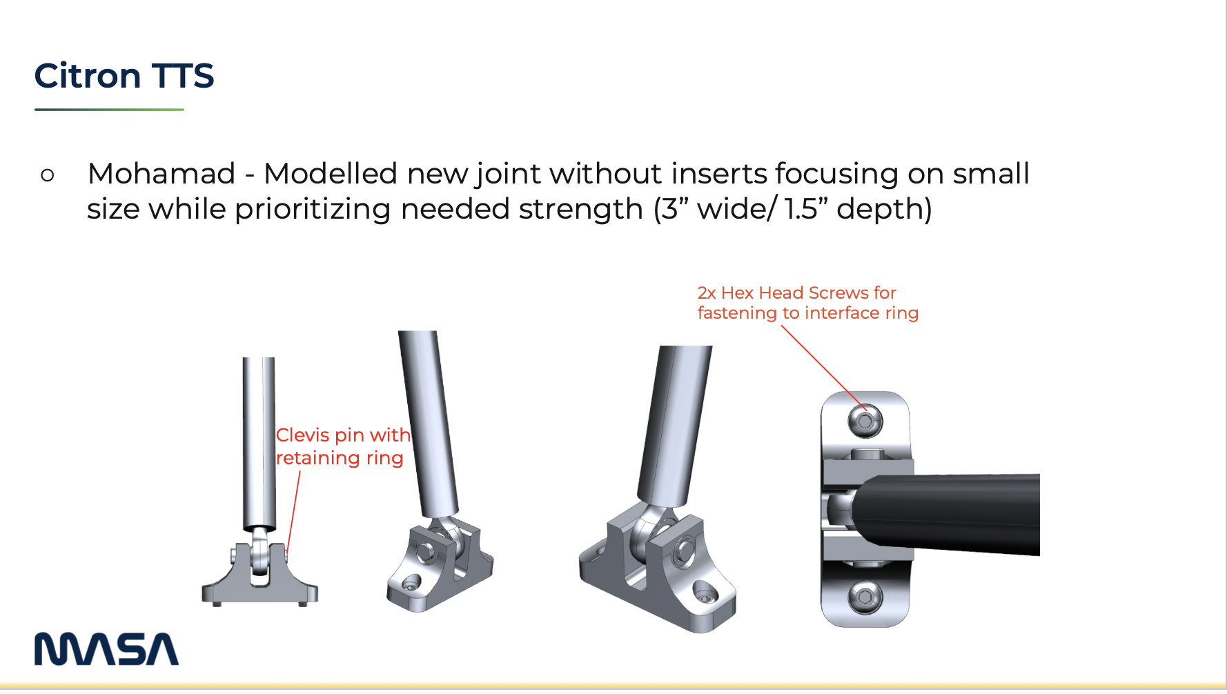 Compact clevis-style TTS joint redesign