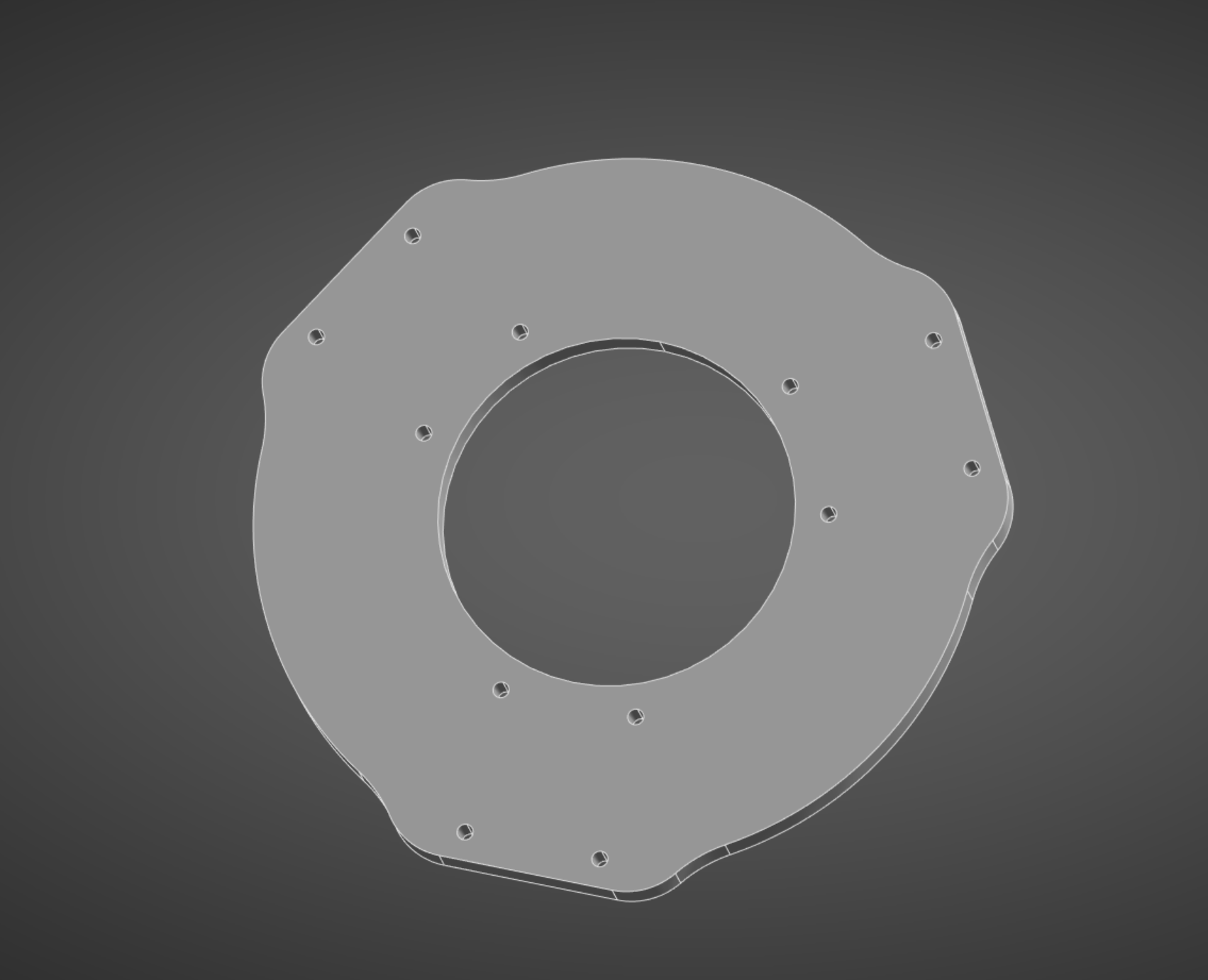 Original solid engine-side TTS interface ring before topology optimization